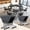 Embossed Black, variant on Modular Folding Conference Table with Wheels,Trapezoidal Flip Top Mobile Training Table for Office,Classroom,Seminar,2-12 People,Walnut
