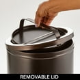 thumbnail image 5 of mDesign Small Round Metal 4.8 Gal. Covered Bathroom Swing Lid Trash Can, Bronze, 5 of 7