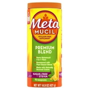 Metamucil Premium Blend Daily Fiber Supplement, Psyllium Husk Fiber Powder, with Stevia, 72 Ct