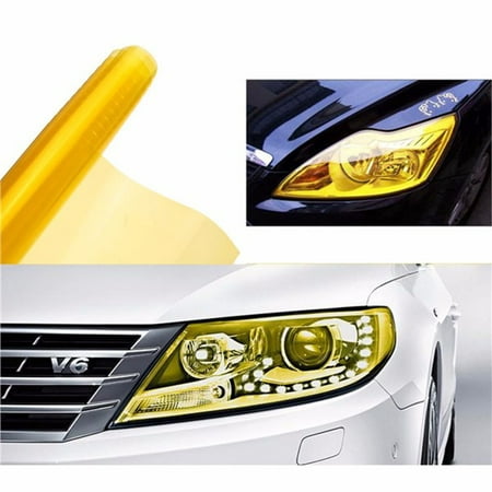 QUETO 30 cm x 120 cm voiture éclairage jaune film vinyle teinté