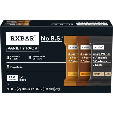RXBAR Protein Bars, Variety Pack, 10 Count