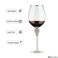 thumbnail image 4 of Set of 4 Silver-Rimmed Red Wine Glasses with Diamond Rhinestone Accent 18 oz, 10 Inches Tall - Perfect Toasting Glasses for Bride and Groom, Great for Party, Wedding Anniversary and Special Occasion, 4 of 8