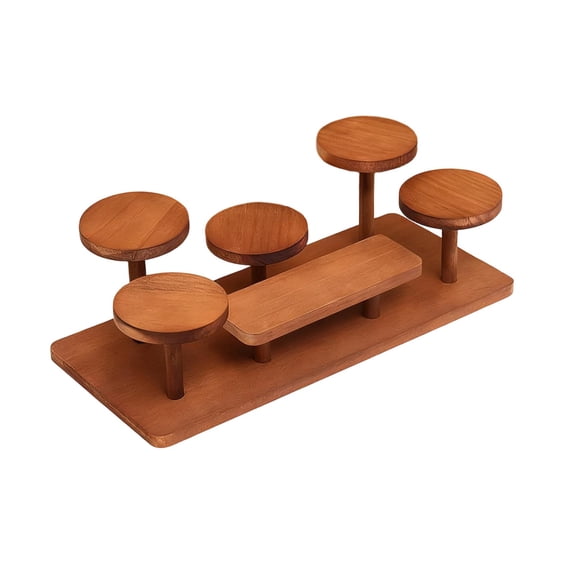 Milageto Wooden Tiered Riser Display Stand Table Toys Party Awards Wood Display Shelf
