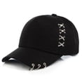 thumbnail image 5 of Gorra con visera con aro de hierro y cruz de metal para primavera y otoño, sombrero para el sol moderno para hombres y mujeres, sombrero casual para parejas, 5 of 5