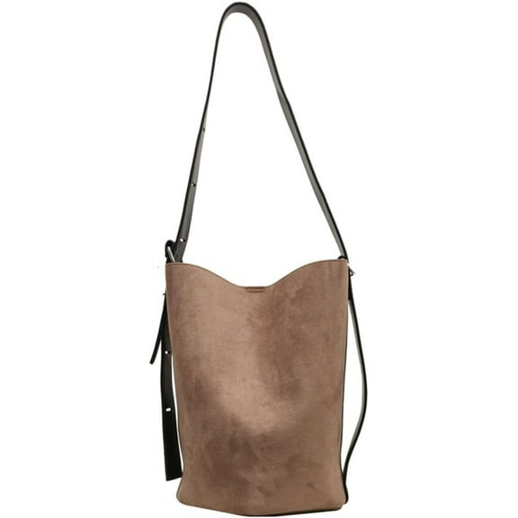 JUYGO Suede Shoulder Bags for Women Vegan Leather Handbag Tote Bags Bucket Shoulder Bag Purse Tote Handbag Fashion Designer Bag