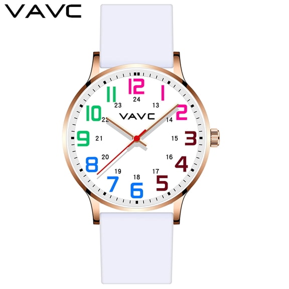 VAVC Nurse Watch Women with Big Dial 40MM Easy to Read 4 Color Numeral