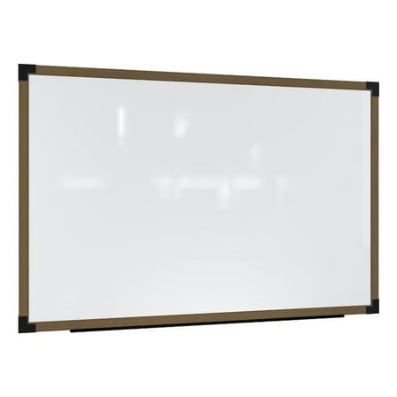 Ghent Prest Wall Whiteboard Magnetic Driftwood Oak Frame 4 x 6ft