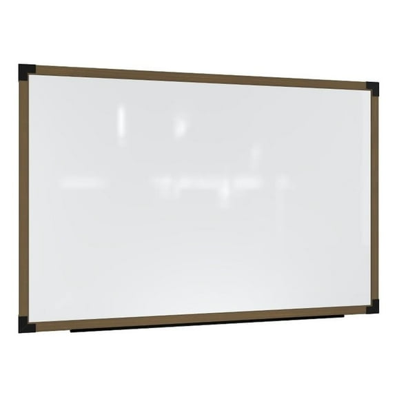 Ghent Prest Wall Whiteboard Magnetic Driftwood Oak Frame 4 x 6ft