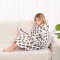 thumbnail image 3 of Football Bow White Pattern Teens Oversized Sherpa Wearable Blanket Hoodie, Hooded Blanket Sweatshirt with Large Pockets, 3 of 6
