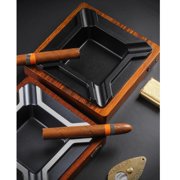 Large Wooden Desktop Tray with 4 Rest Slots, Heavy Duty Decorative Tabletop Organizer for Home Office Lounge