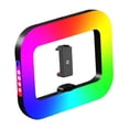 thumbnail image 3 of Anillo de luz para selfies regulable, soporte para video en smartphone, luz de relleno RGB colorida para fotografía, video, maquillaje de viaje, 3 of 8