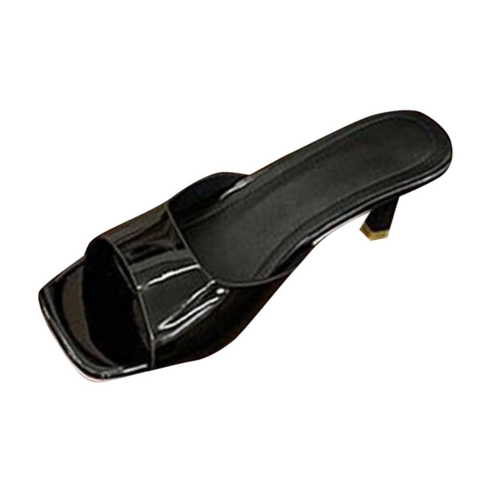Heeled Mules for Womens Backless Open Square Toe Stiletto Heeled