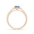thumbnail image 2 of Angara Natural 0.9 Ct. Tanzanite with Diamond Halo Ring in 14K Rose Gold for Women (Ring Size: 3), 2 of 9