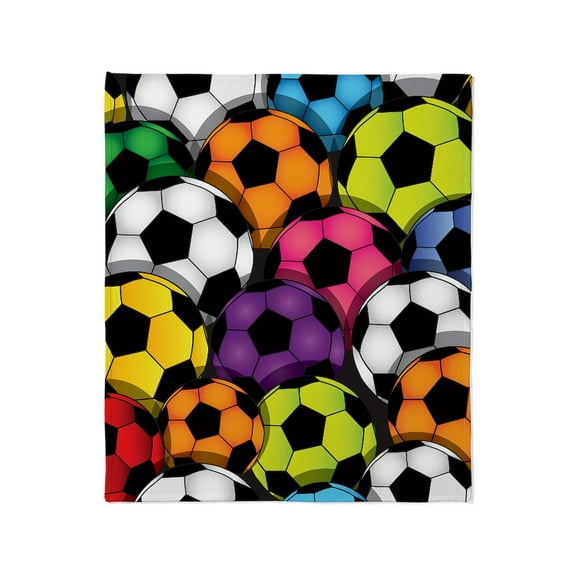 CafePress - Colorful Soccer Balls Throw Blanket - Soft Fleece Throw Blanket, 50"x60" for All Ages