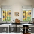 thumbnail image 4 of Sunflower Kitchen Curtains Set of 3 - Boho Floral Tier Curtains with Valance, Farmhouse Rustic Window Treatment Panels, Yellow Watercolor Sunflower Print, Rod Pocket Design, 4 of 6