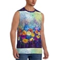 thumbnail image 2 of Balery Spring Flower Seasonal Men's Sleeveless Muscle Shirts Workout Tank Top, Moisture Wicking, Odor Protection-3X-Large, 2 of 8