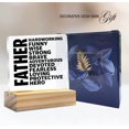 thumbnail image 4 of Dad Gift for Birthday Father’s Day Father Loving Hero Quote Clear Desk Decorative Sign Keepsake Present Dad Life Acrylic Plaque with Wooden Stand Sign Desk Decor for Home Office, 4 of 7