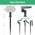 thumbnail image 4 of 2X Focos Solares 92 LED para Exteriores, Jardín, Paisaje, Camino, Luces de Pared, Impermeables, para Patio, Camino, Iluminación, Luz Cálida, 4 of 4
