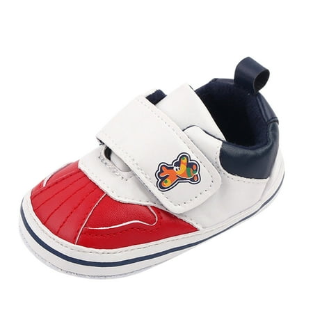 

JDEFEG 12 Month Shoes Girl Spring and Summer Children Baby Toddler Shoes Boys and Girls Flat Floor Sports Shoes Colorblock Soft and Comfortable Hook Loop High Top Shoes for Toddler Boys Red 11