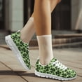 thumbnail image 3 of COEQINE Women Running Shoes Lace-up White Sole Girls Green Sneakers Soft Camping Training Athletic Shoes Tennis Sneakers for St. Patrick's Day Jogging Hiking, Shamrock Black Green, 3 of 7