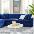 thumbnail image 5 of Sectional Sofa Set, Velvet, Blue Navy, Modern Contemporary Urban Design, Living Lounge Room Hotel Lobby Hospitality, 5 of 10