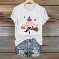 thumbnail image 2 of Clearance! HCURIBAD Shirts for Women, Women's Alphabet Witch Print Crew Neck Tee Halloween T-Shirt, Womens Graphic Tees, Halloween Shirts for Women 1PC Top White M, 2 of 4