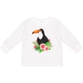 thumbnail image 3 of Inktastic Toucan with Hawaiian Flowers Boys or Girls Long Sleeve Toddler T-Shirt, 3 of 5