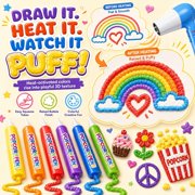 Popcorn Pens - 3D Magic Puffy Bubble Pen DIY Artwork & Crafts, 18 Pack Washable Puffy Paint Markers Set for Adults DIY Greeting Cards & Home Decor.