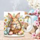 thumbnail image 1 of Taza de Cerámica para Café 350ml | Diseño de Pascua | 8cm de Diámetro x 8cm de Altura | Taza Delicada para Hogar u Oficina para Bebidas Calientes y Frías | Ligera, Duradera, Portátil | Paquete, 1 of 4