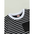 thumbnail image 5 of Seyurigaoka Baby Boys Shorts Set Short Sleeve Crew Neck Striped T-shirt with Elastic Waist Shorts Summer Outfit, 5 of 8