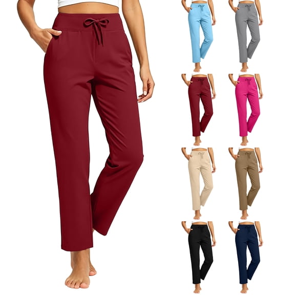 Yoga Pants for Women Ihhxva Relaxed Fit Elastic Waist Stretch Adjustable Workout Leggings Gym Daily Wear Running Fitness S-3XL