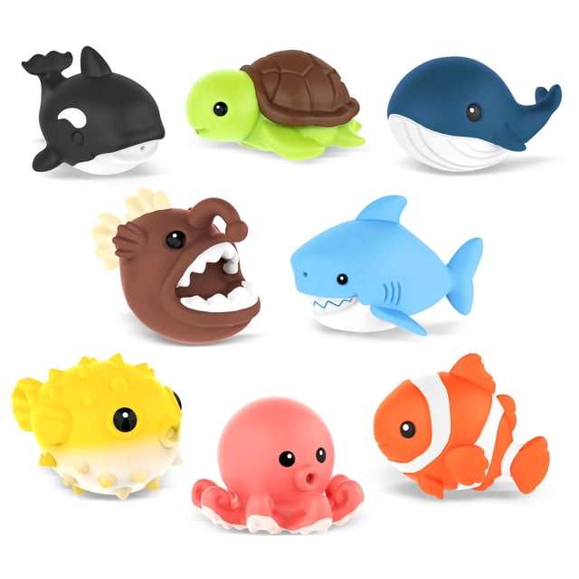 Bath Toys Zippytots Ocean Animal, 8 unidades para niños de 12 meses o más