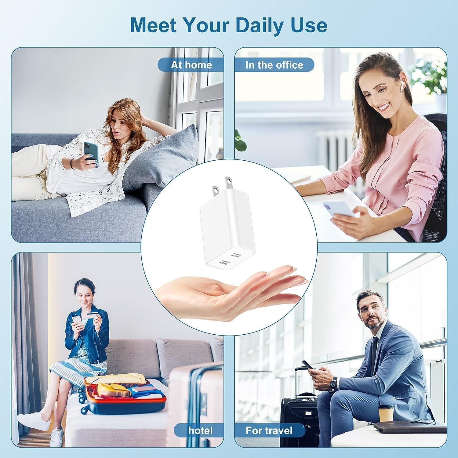 Iphone13 14 Fast Charger[MFI Certified] Dual Port PD 3.0 Power USB C Wall Charger Adapter with 10ft Lightning Cable Compatible for IPhone 14/13/12/Mini/ Pro/Pro Max/SE 2020/11/Pro Max/XS/XS Max/XR/8P