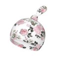 Daiia Rose Flowers Pattern Swaddle Blanket and Hat Set Newborn Swaddle