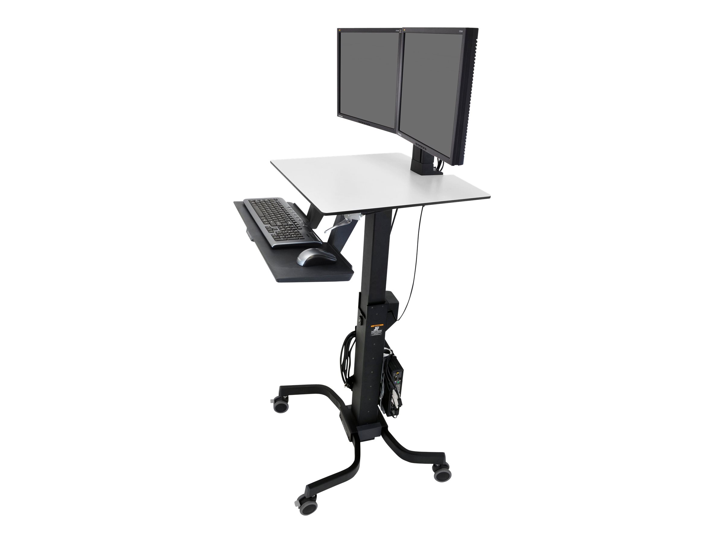 Ergotron WorkFit-C Dual - Station de Travail Assise/debout - mobile - Rectangulaire - Gris - base Noire