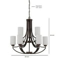 thumbnail image 5 of F18009-64-Sunset Lighting-Dalton - 9 Light Chandelier   Provincial Bronze Finish with Opal Etched Glass, 5 of 5