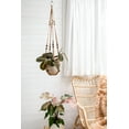 thumbnail image 2 of Mkono Macrame Plant Hanger Indoor Jute Hanging Planter Basket with Wood Beads Decorative Flower Pot Holder No Tassels 35 Inch, Brown, Set of 1 (POTS NOT Included), 2 of 6