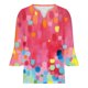 thumbnail image 4 of ICHUANYI Clearance Women's Casual Printed Three-quarter Sleeve V-neck Flared Sleeve T-shirt Shirt(Hot Pink, S) ICHUANYI WER2023080708892, 4 of 5