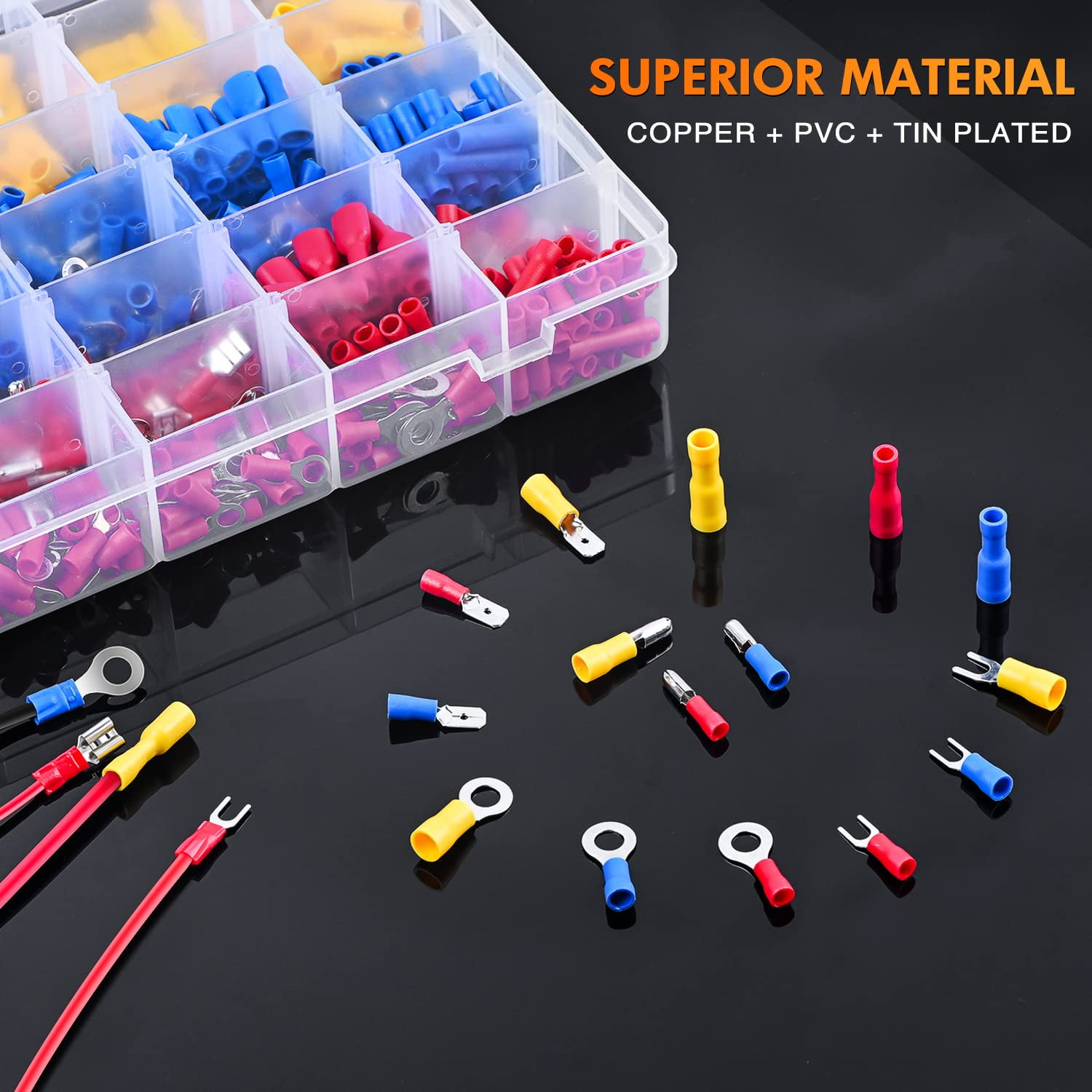 Nilight 1500pcs Mixed Quick Disconnect Crimp Connector Butt Nilight 1500pcs Mixed Quick Disconnect Crimp Connector Butt