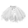 thumbnail image 2 of Women's Tutu Skirt Puffy Layered Tulle Elastic Waist Bow Tie Summer Dancing Party Skirts Festival Womens Holiday Party Fashion Skirt Skirt Skirt Birthday Cake Skirt Puffy Skirt White One Size, 2 of 3