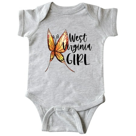 

Inktastic West Virginia Girl- Butterfly Gift Baby Girl Bodysuit