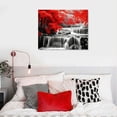 thumbnail image 4 of Nawypu Black and White Decor Waterfall Wall Art Red Forest Scenery Painting Canvas Prints Landscape Wall Pictures for Bedroom Living Room Modern Framed Home Decorations, 4 of 4