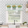thumbnail image 4 of Kitchen Curtains Valances for Small Windows, Summer Floral Green Short Curtain Valance for Living Room, Flower Sunflower Rod Pocket Blinds Window Printed Drapes 1 Panel 54x18 Inch, 4 of 6