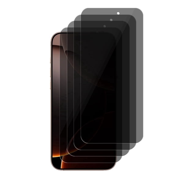 UZWZW 4 Pack Privacy Screen Protector Tempered Glass for iPhone 16 Pro Max (6.9 inch)