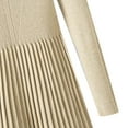 thumbnail image 6 of IROINNID Reduced Semi Formal Dress for Women Long Sleeve Sweater Dress Sweater Knitted Dress Solid Color Half Turtleneck Thickened Knee-length Mid-length Waist Dress,Khaki, 6 of 9