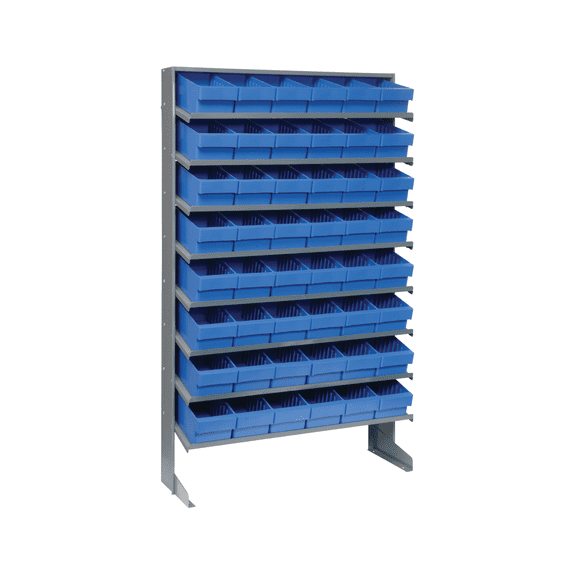 Quantum Storage Systems B382106 QPRS-601 Single Sided Rack with 48 Blue Euro Drawers - 12 x 36 x 60 in.