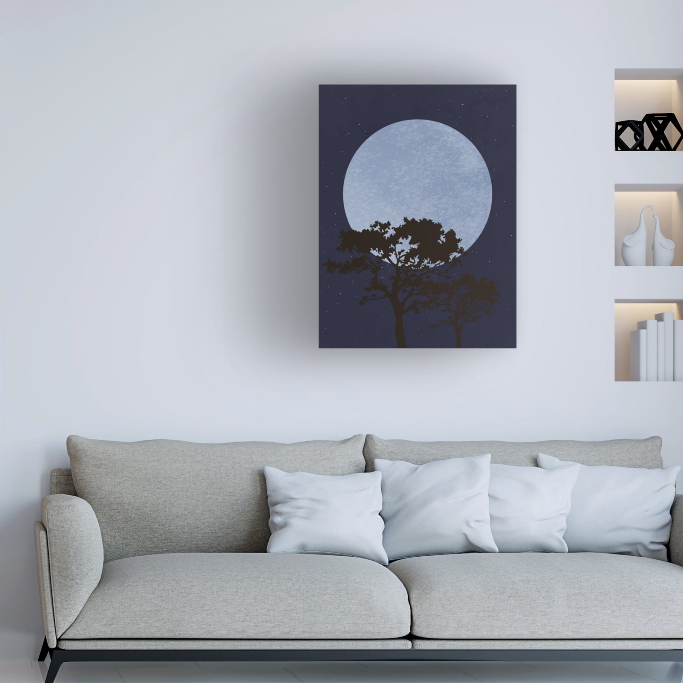 Canvas Wall Art - Pictufy Studio Ii 'Dark Night' Wall Art for Living Room, Bedroom, or Office Décor by Trademark Fine Art - 14 x 19 Inches