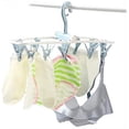 thumbnail image 4 of Tendederos de ropa, pequeños, plegables, portátiles, perchas para ropa interior, tendedero colgante con clips, colgador pequeño, paquete de 2 calcetines, 12 clips, gancho giratorio de 360° para secar toallas, sostenes, ropa de bebé, guantes, plástico Vhermosa CQ322, 4 of 7