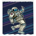 thumbnail image 3 of Ambesonne Astronaut Shower Curtain, Cartoon Character Dancing, 69"Wx84"L, Multicolor, 3 of 3