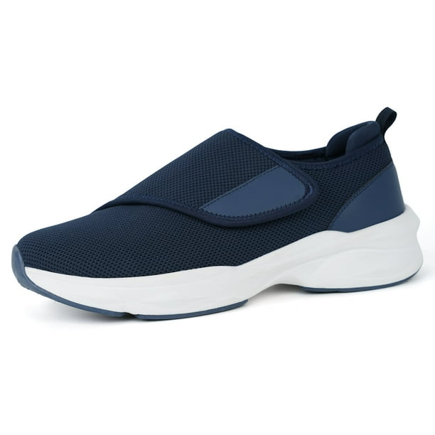 JABASIC Hombres Zapatos Ortopédicos para Diabéticos Zapatos para Edema para Pies Hinchados (US10/MX28.5,Marina)